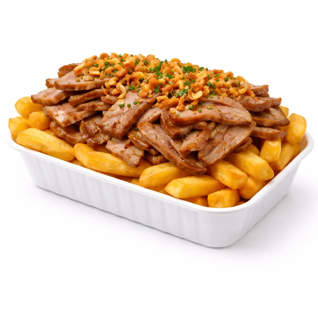 Patat Warmvlees Pindasaus